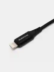 Черный аудиокабель Borofone BL7, Lightning, 1 м, для iPhone, в тканевой оплётке