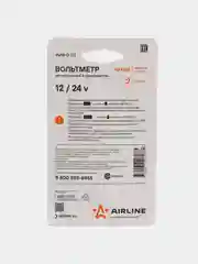 Вольтметр в прикуриватель Airline 12-24В, AVM-D-02, USB 2, 3,1 A,
