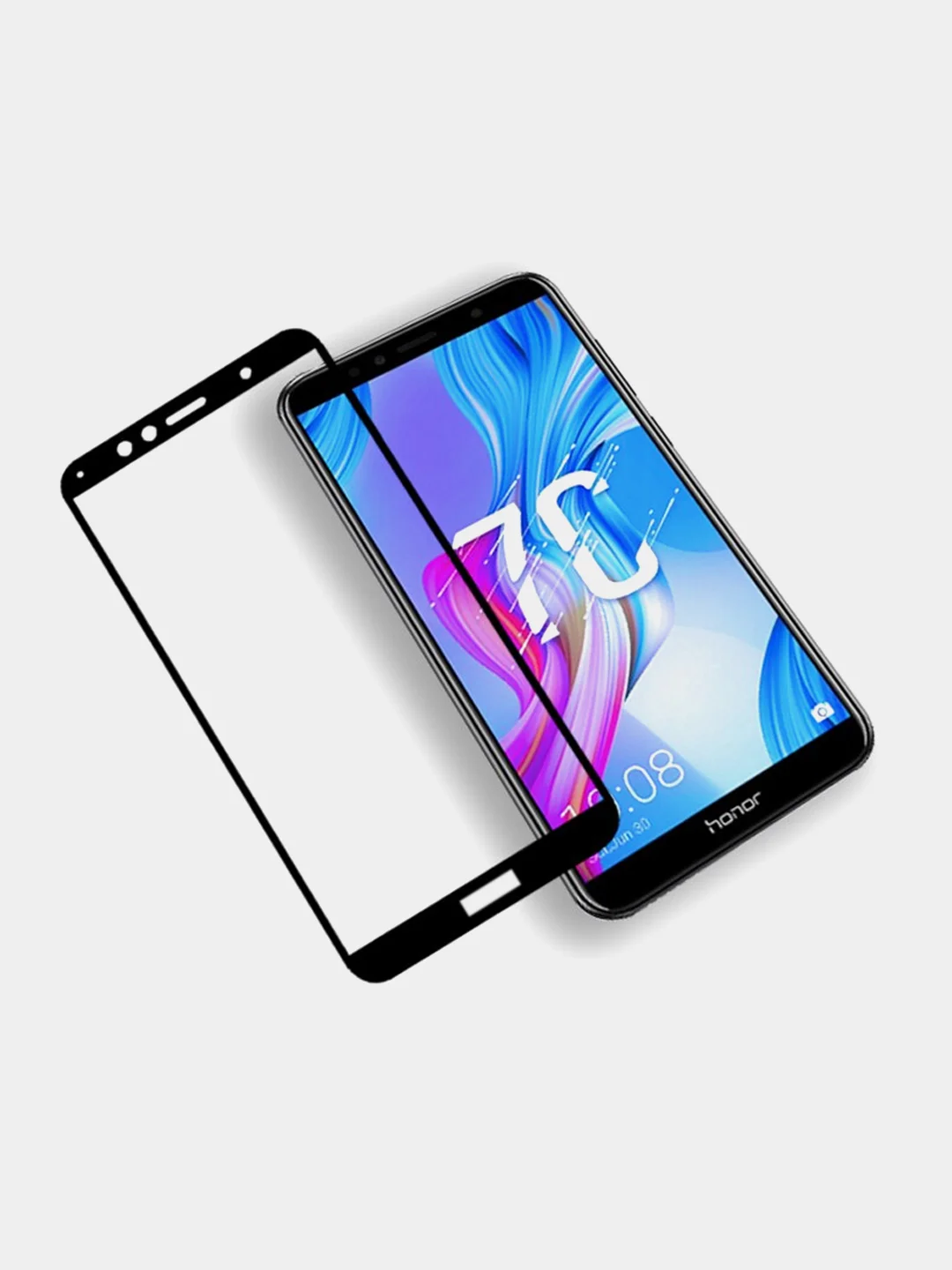 Защитное стекло Huawei Honor 7C Черная рамка