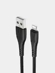 Черный кабель для зарядки и передачи данных Borofone BX37 Wieldy, до 3А, 3 варианта разъёма, 1 м