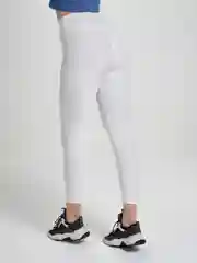 Белый легинсы женские спортивные, с завышенной талией
