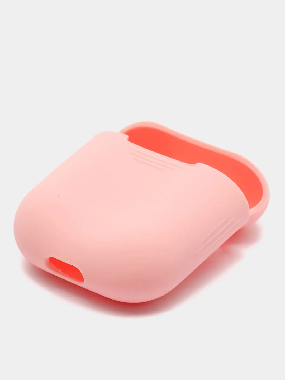 Розовый чехол для наушников Apple Airpods 1 и 2 силиконовый