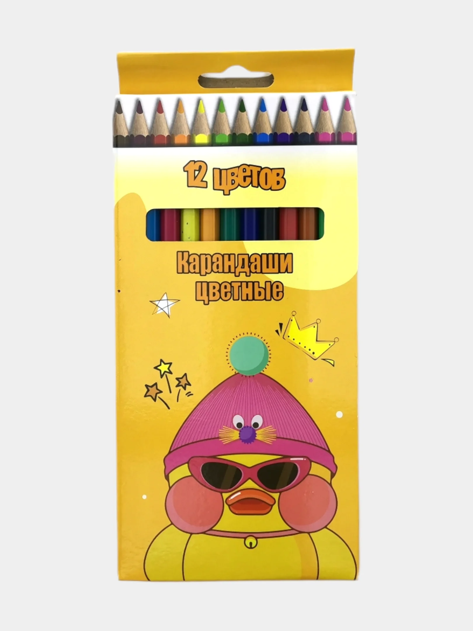 Белый набор цветных карандашей