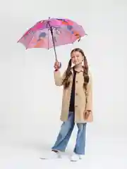 Фиолетовый зонт трость детский