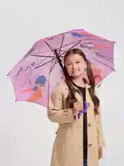 Фиолетовый зонт трость детский