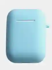 Голубой силиконовый чехол для наушников Airpods TWS i9s, i10, i11, i12, i13, i14, i15, i100