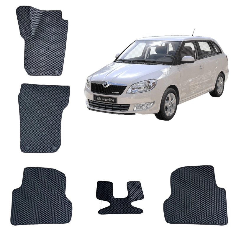 Автомобильные 3D-коврики EVA / ЕВА /ЭВАдля Skoda Fabia 2 поколения  / Шкода Фабиа 2