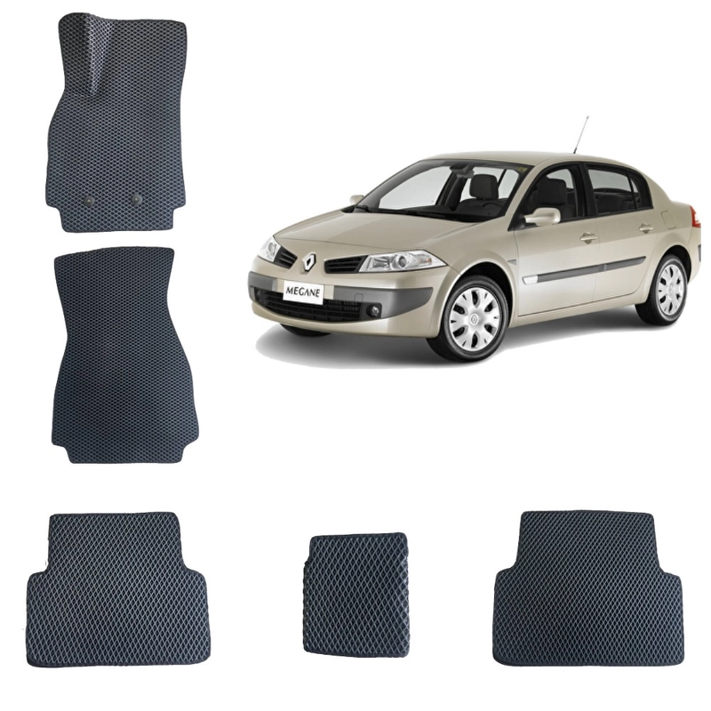 Автомобильные 3D-коврики EVA / ЕВА /ЭВА для Renault Megane 2/ Рено Меган 2