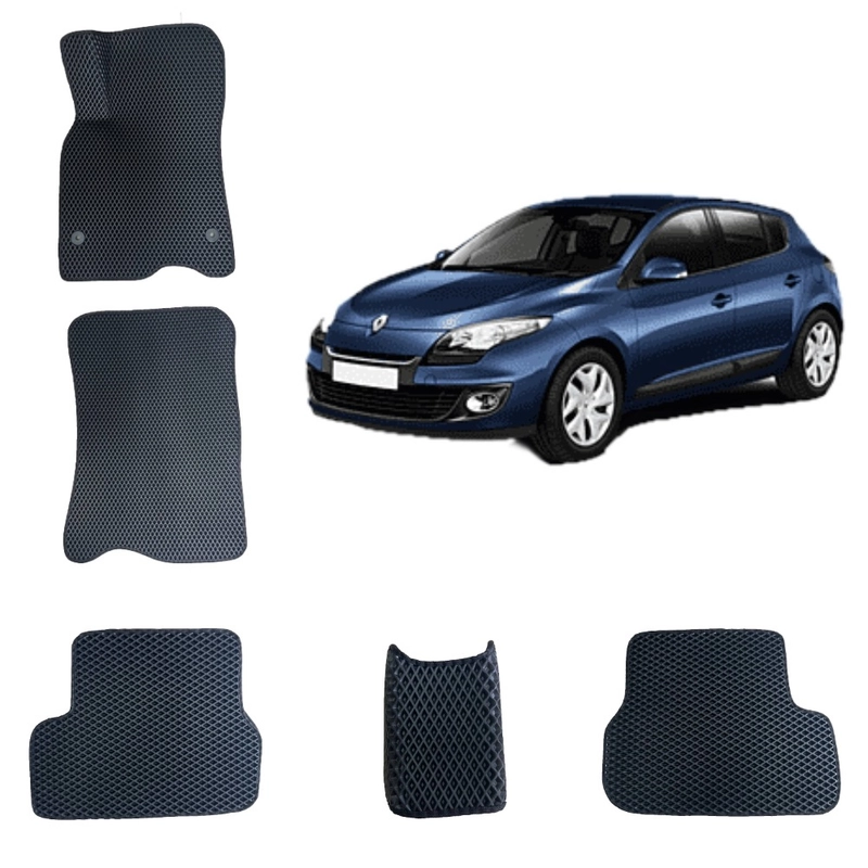 Автомобильные 3D-коврики EVA / ЕВА /ЭВА для Renault Megane 3 / Рено Меган 3