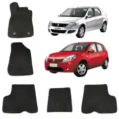 Автомобильные 3D-коврики EVA / ЕВА /ЭВА для Renault Logan 1 поколение / Sandero 1