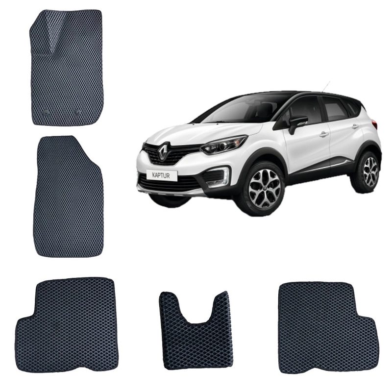 Автомобильные 3D-коврики EVA / ЕВА /ЭВА для Renault Kaptur (дорестайл) / Рено Каптюр