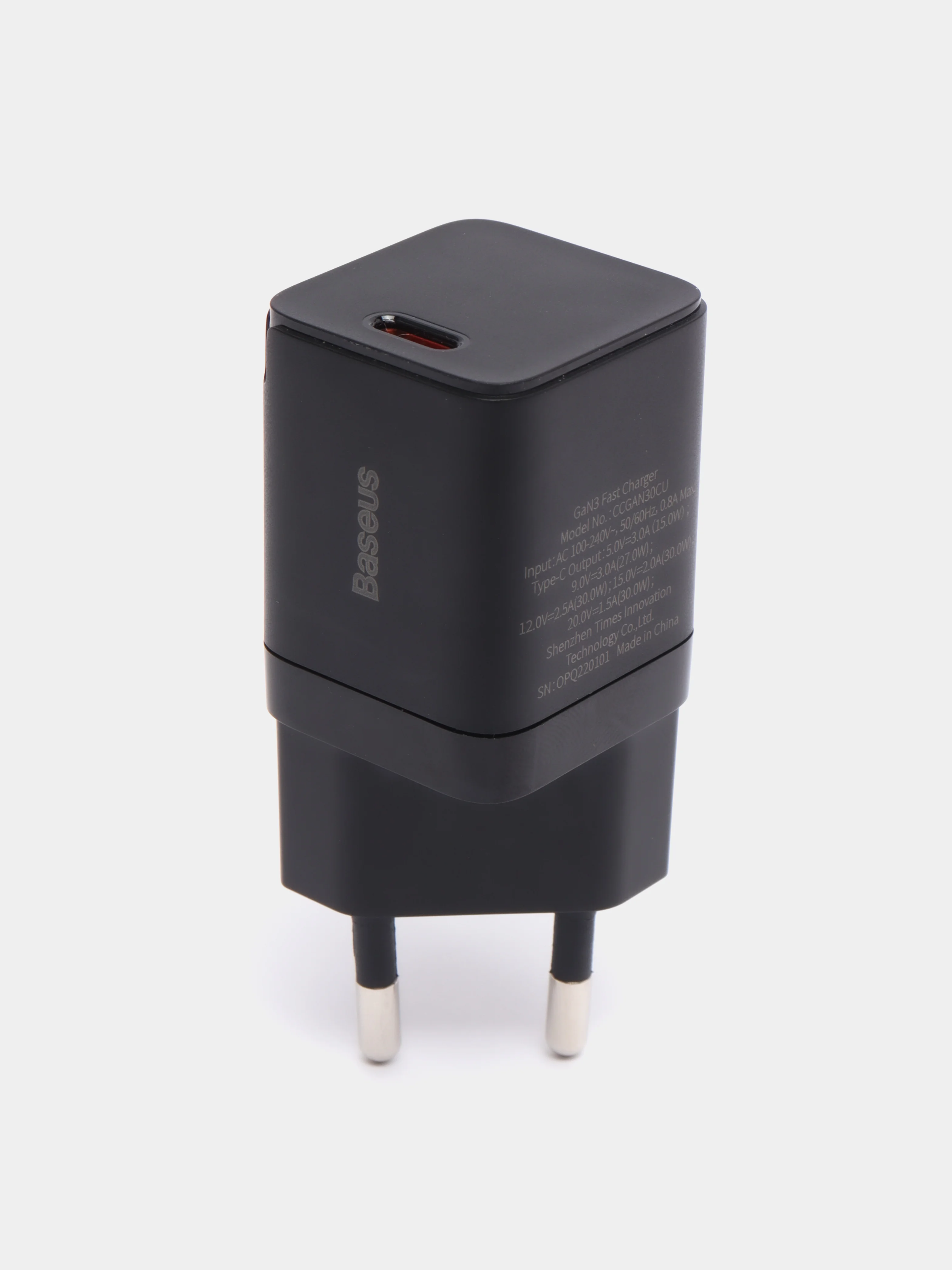 Черный сетевое зарядное устройство Baseus 30W Gan3, быстрая зарядка, CCGN010101 Apple/Андроид