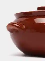 Горшок керамический 2л в духовку, кастрюля, супница, жаровня в СВЧ с ручками, Глянцевая