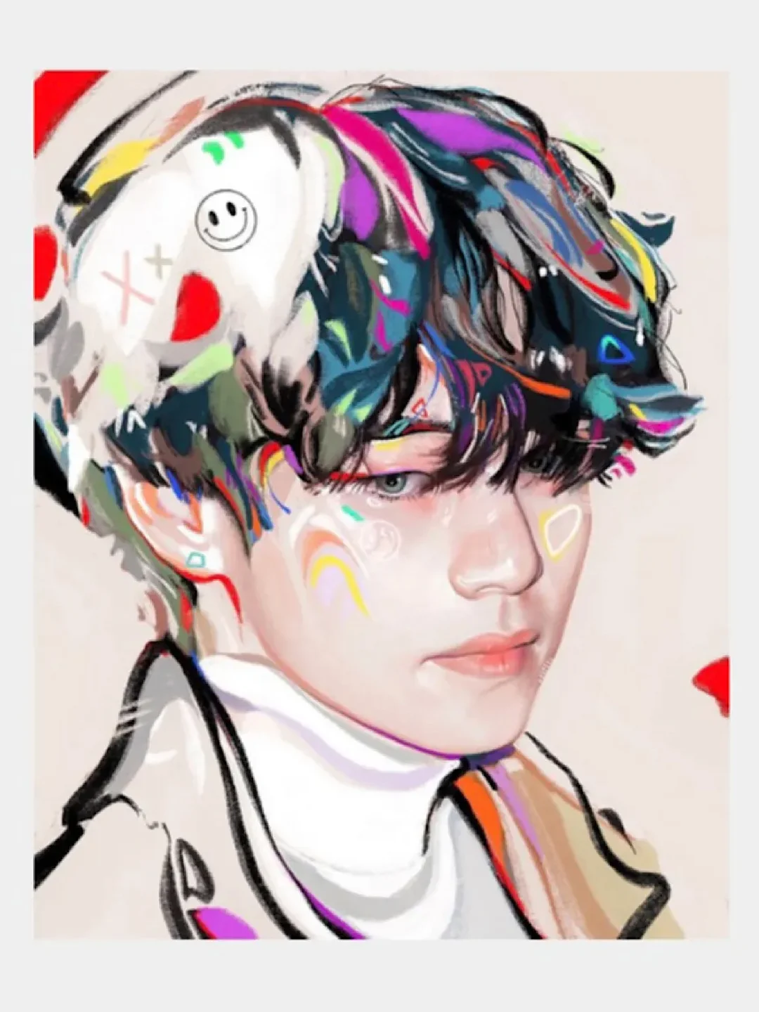 Вишнёвый картина по номерам BTS Kpop