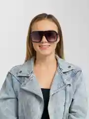 Фиолетовый солнцезащитные женские очки в квадратной массивной форме