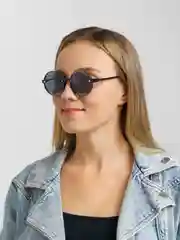 Черный круглые очки с надписью