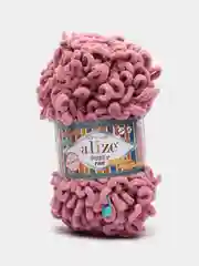 Тёмно-розовый alize Puffy Fine турецкая плюшевая пряжа, Ализе Пуффи Файн вязание руками 100 г 14,5 м