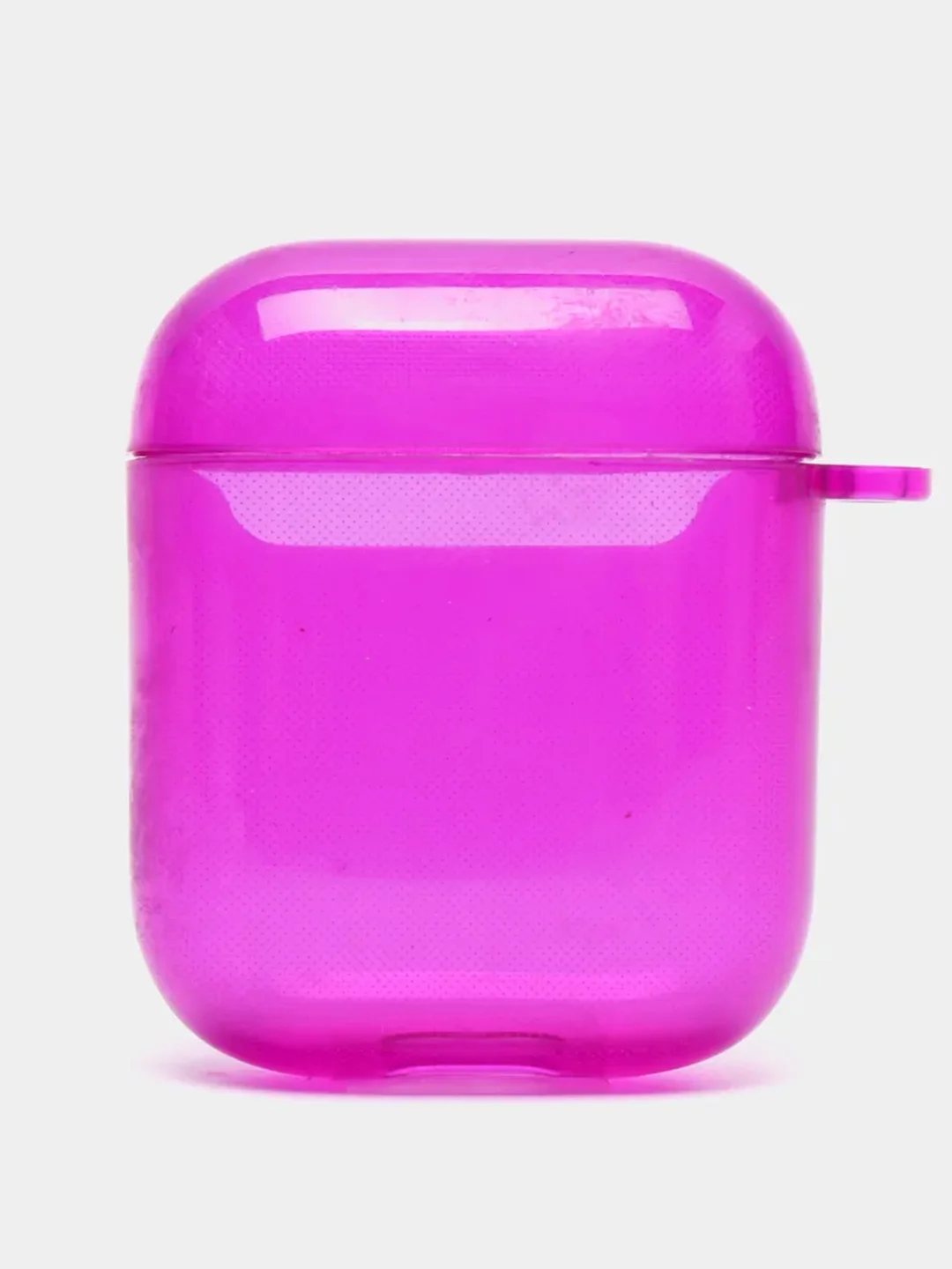Фиолетовый чехол для наушников Apple Airpods 1/2 Pro неоновый силиконовый прозрачный