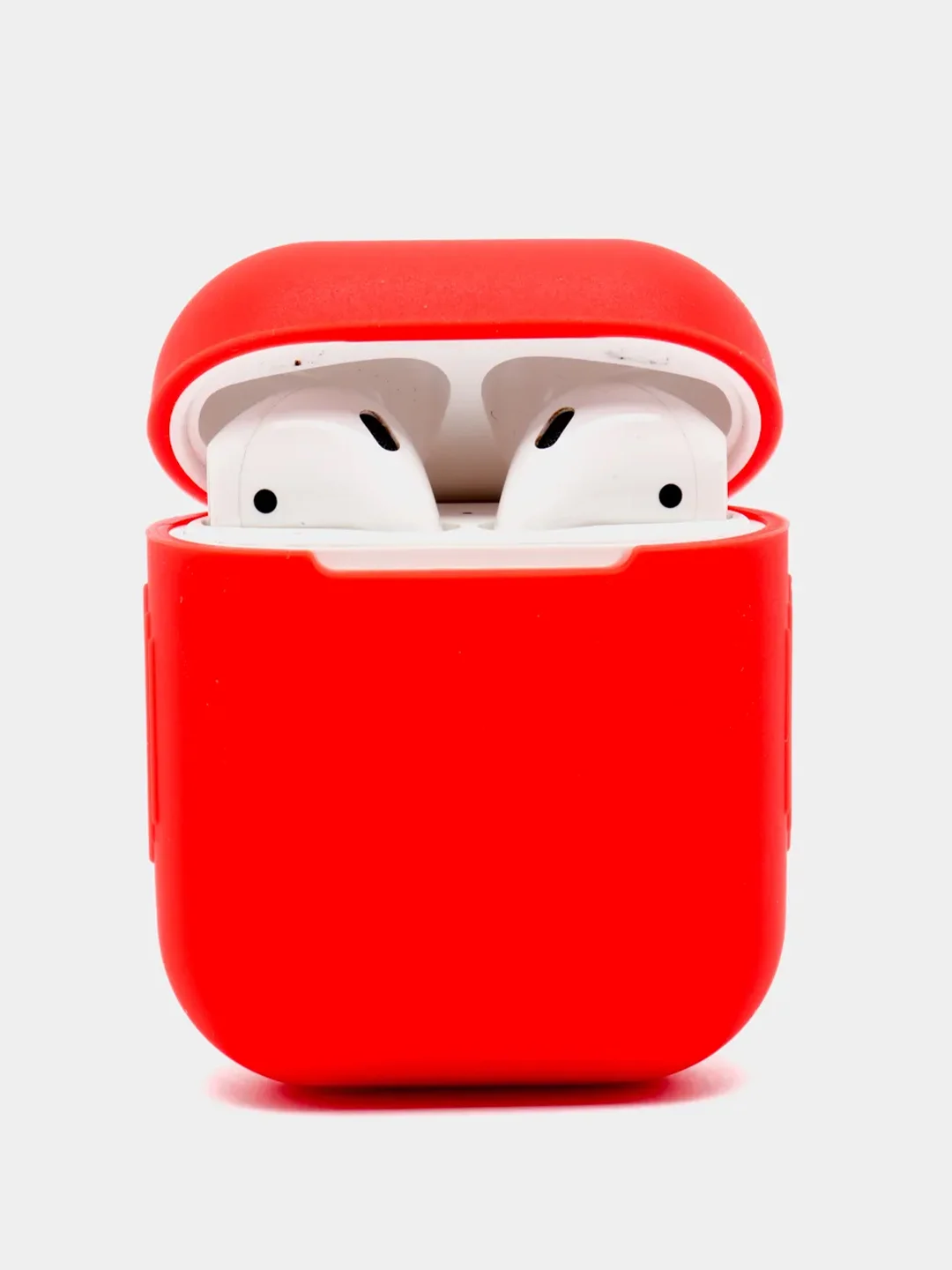Красный чехол для Apple AirPods 1, AirPods 2 силиконовый