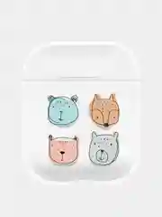 Голубой прозрачный пластиковый чехол для Apple Airpods 1 / 2