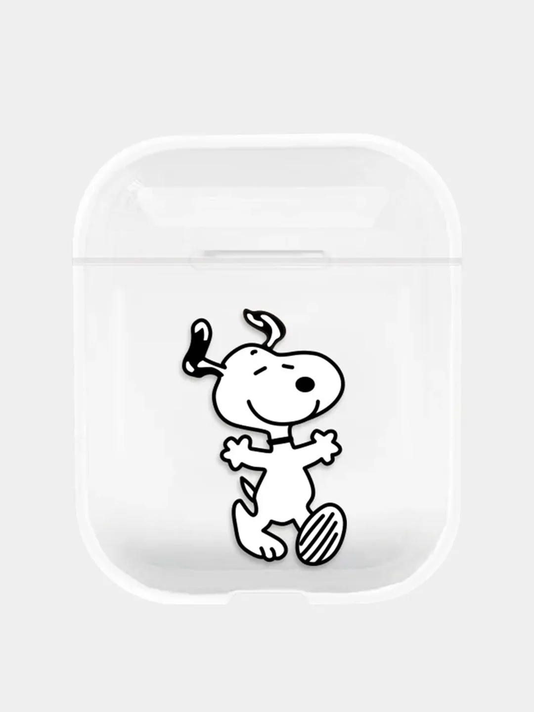 Черный прозрачный пластиковый чехол для Apple Airpods 1 / 2