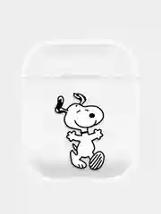 Черный прозрачный пластиковый чехол для Apple Airpods 1 / 2