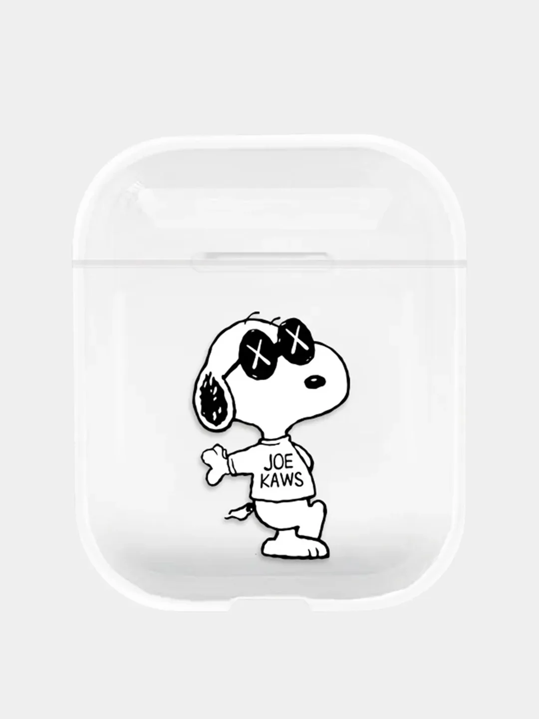 Угольный прозрачный пластиковый чехол для Apple Airpods 1 / 2