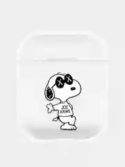 Угольный прозрачный пластиковый чехол для Apple Airpods 1 / 2