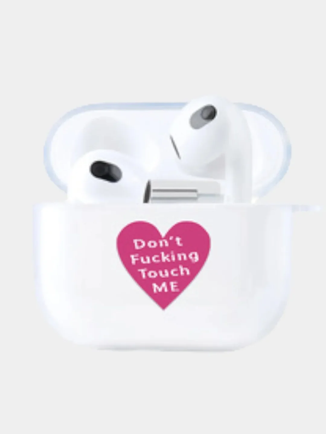 Вишнёвый чехол для наушников Apple AirPods 3 силиконовый прозрачный принт Nike / Найк