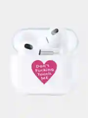 Вишнёвый чехол для наушников Apple AirPods 3 силиконовый прозрачный принт Nike / Найк