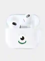 Зеленый чехол для наушников Apple AirPods 3 силиконовый прозрачный принт Nike / Найк