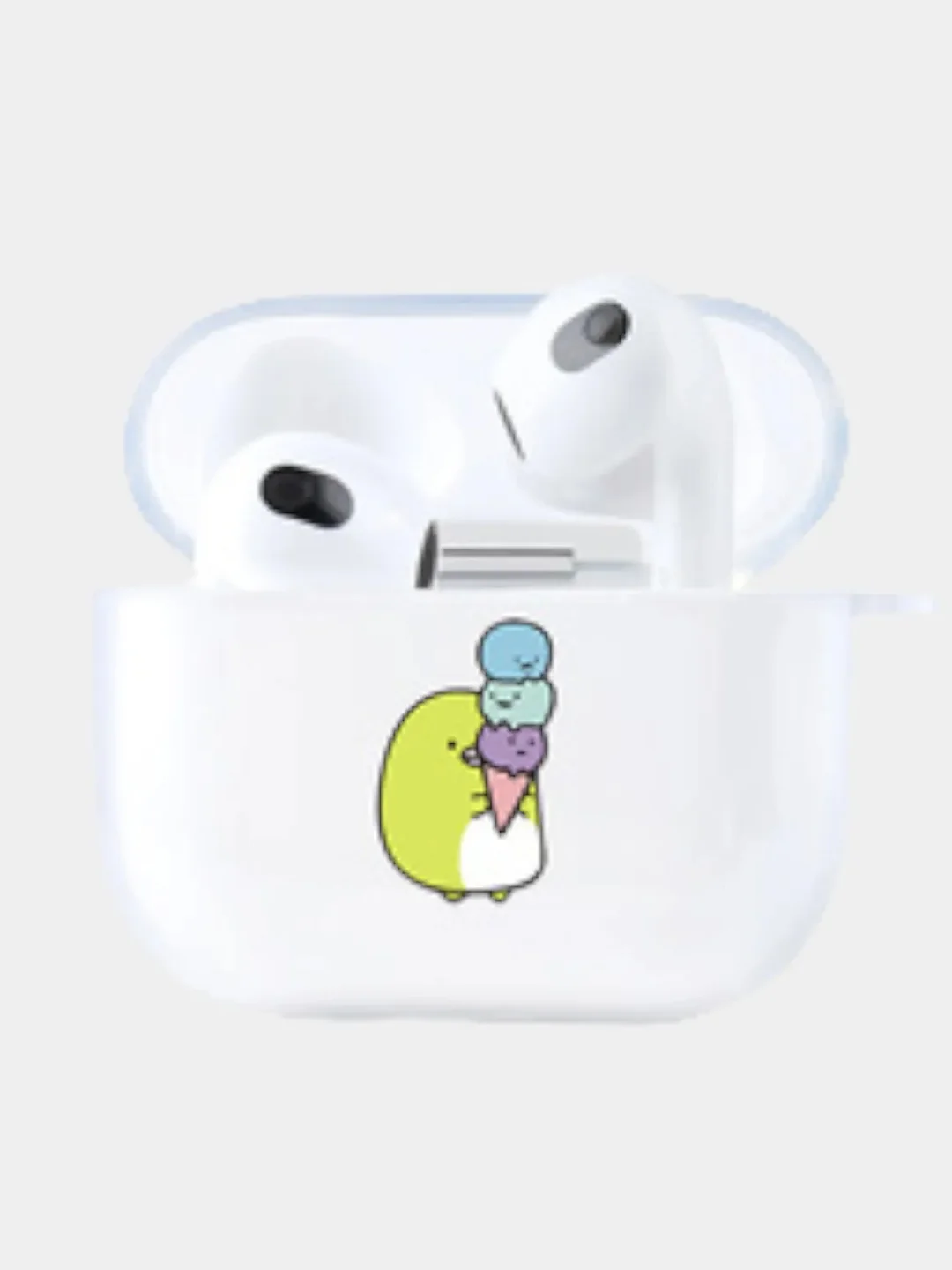 Салатовый чехол для наушников Apple AirPods 3 силиконовый прозрачный принт Nike / Найк