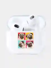 Фуксия чехол для наушников Apple AirPods 3 силиконовый прозрачный принт Nike / Найк