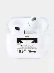 Тёмно-серый чехол для наушников Apple AirPods 3 силиконовый прозрачный принт Nike / Найк