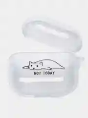 Угольный чехол для наушников Apple AirPods 3 силиконовый прозрачный принт Nike / Найк