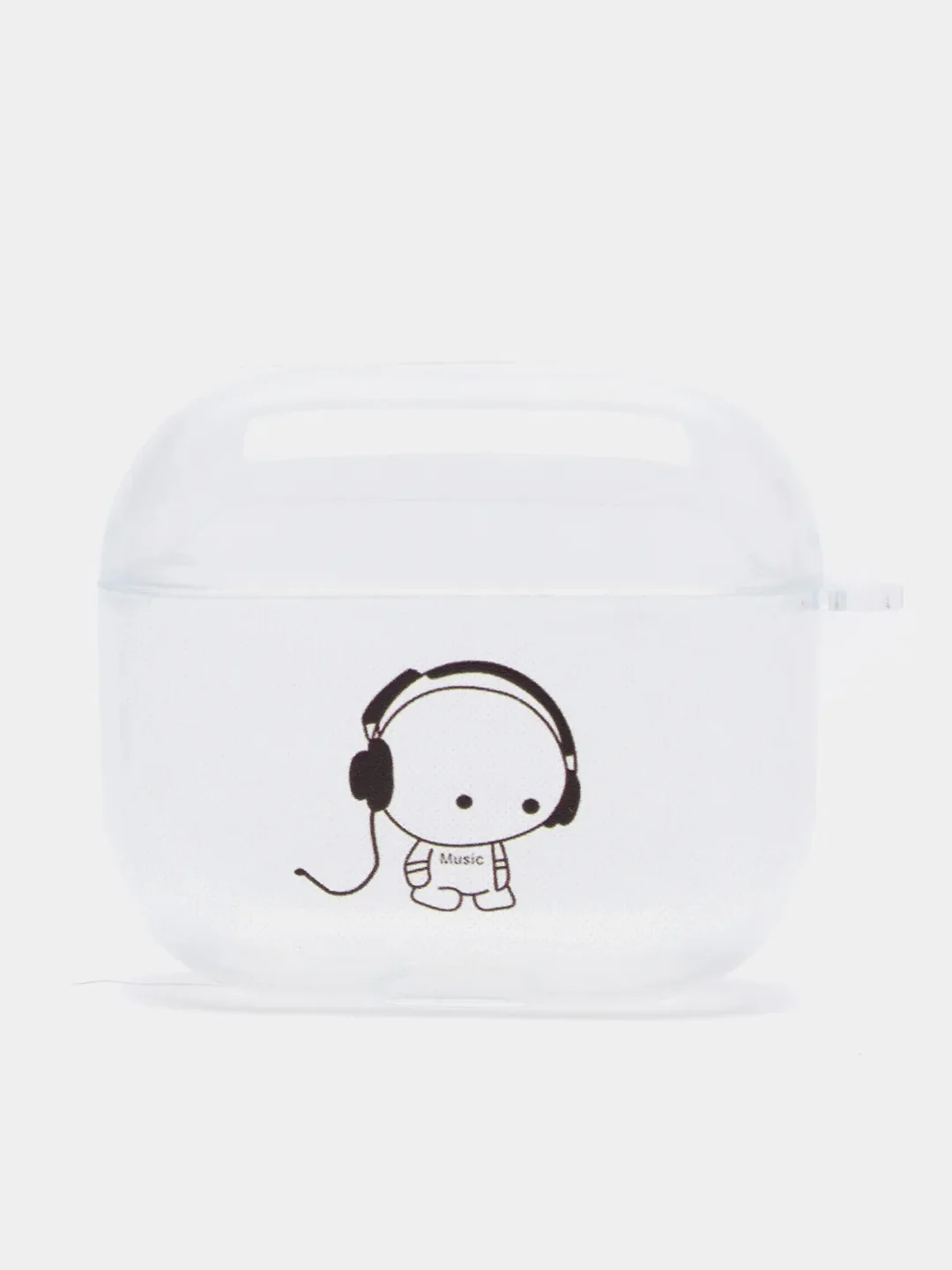 Бежевый чехол для наушников Apple AirPods 3 силиконовый прозрачный принт Nike / Найк