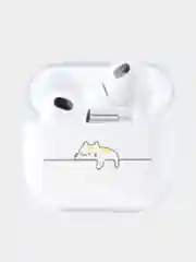 Желтый чехол для наушников Apple AirPods 3 силиконовый прозрачный принт Nike / Найк