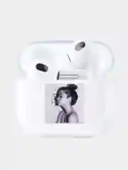 Бежевый меланж чехол для наушников Apple AirPods 3 силиконовый прозрачный принт Nike / Найк