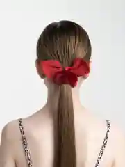 Красный резинка для волос из меха