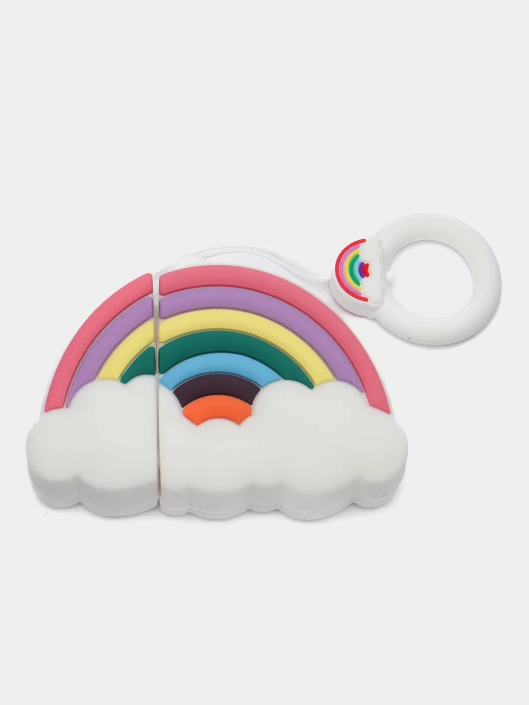 Коралловый чехол для беспроводных наушников AirPods 1/2, с карабином, силиконовый