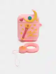 Светло-оранжевый чехол для беспроводных наушников AirPods 1/2, с карабином, силиконовый