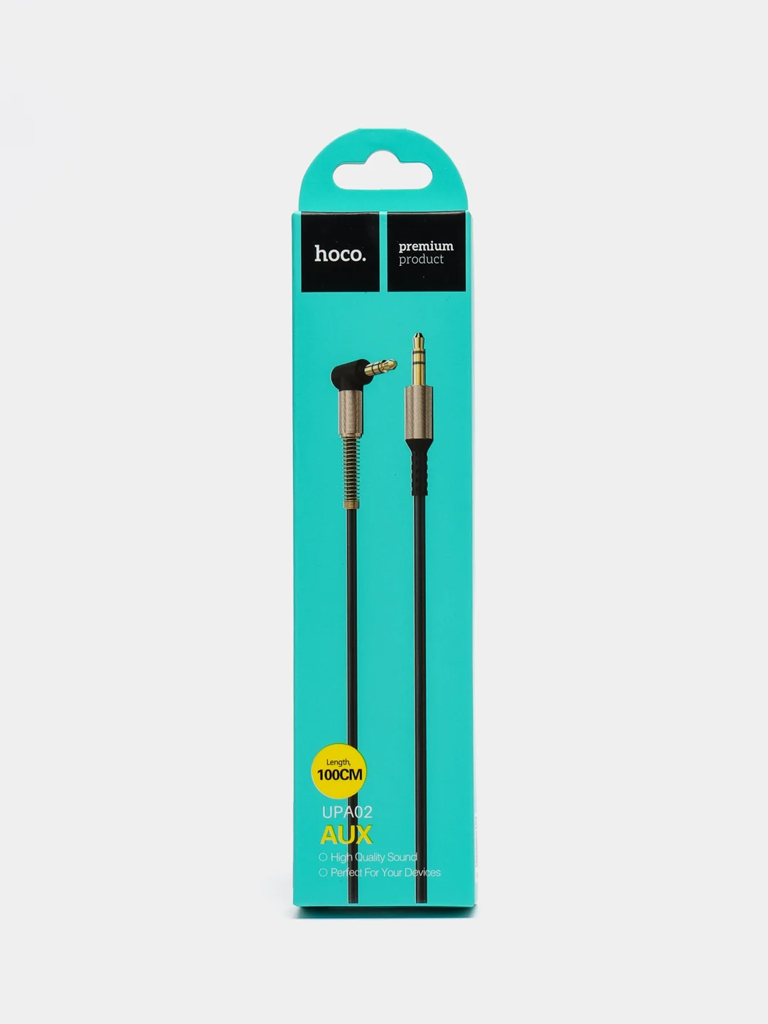 Черный аудиокабель AUX 3.5 mm, 1 м, Hoco UPA02