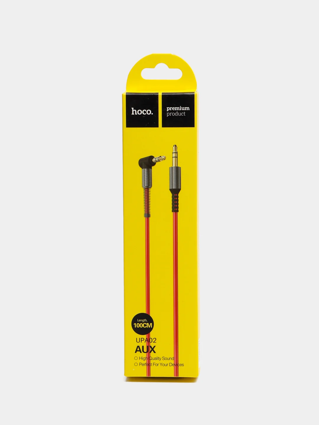 Красный аудиокабель AUX 3.5 mm, 1 м, Hoco UPA02