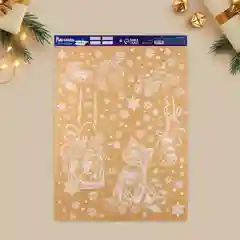 Аметистовый наклейка для окон новогодняя/ новый год/ размер 50 х33 см/ снеговики/дед мороз