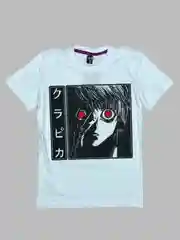 Бирюзовый футболка женская светящаяся Hello Kitty "Куроми", аниме Hunter, Evangelion, Атака титанов