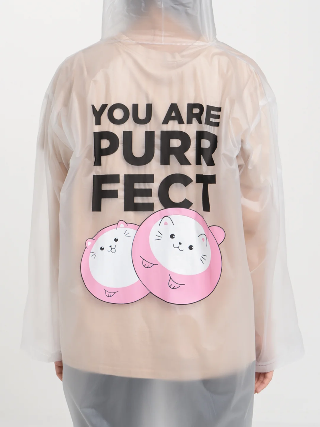 Дождевик-плащ You are purrfect, размер 42-46, 60 х 110 см, цвет белый