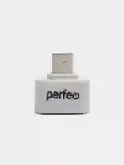Белый адаптер USB OTG Perfeo, PF-VI-O003