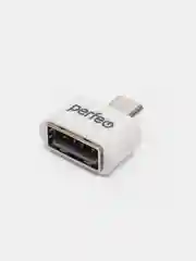 Белый адаптер USB OTG Perfeo, PF-VI-O003