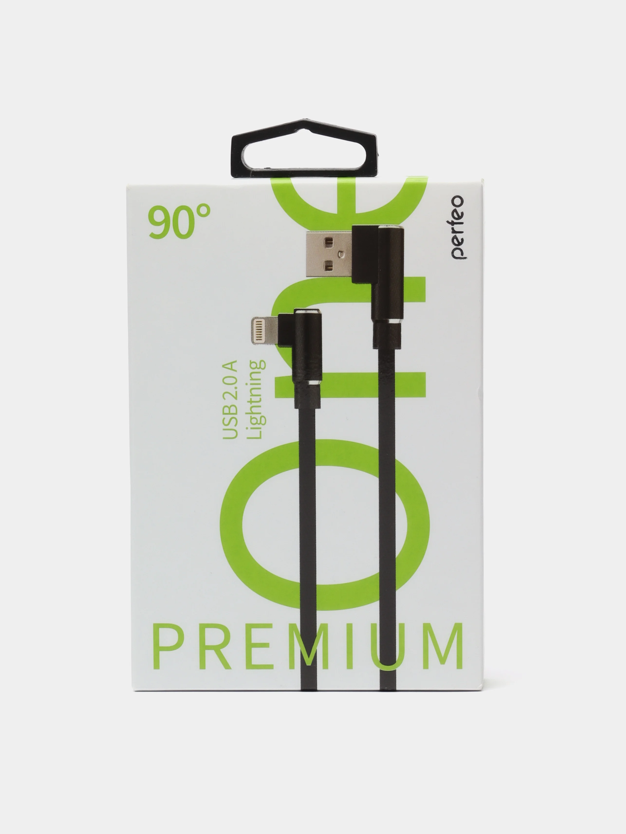 Кабель Perfeo для iPhone, USB - 8 PIN, угловой, черный, длина 1 м