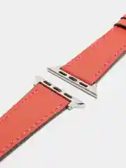 Коралловый кожаные ремешки для Apple Watch 3, 4, 5, 6, 7, SE, 38 / 42 / 40 / 44